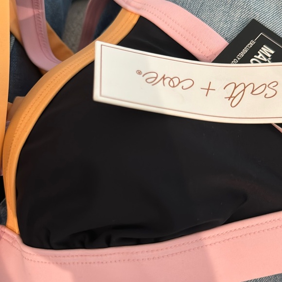 72. Women’s Contrast-Trim Triangle Bikini Top Orchid Multi - Picture 2 of 2